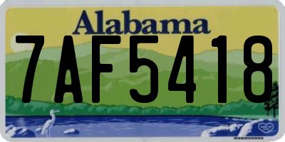 AL license plate 7AF5418