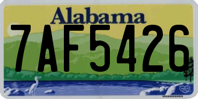 AL license plate 7AF5426