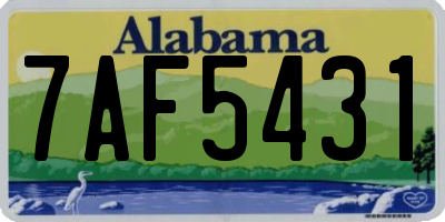 AL license plate 7AF5431
