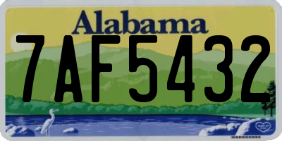 AL license plate 7AF5432