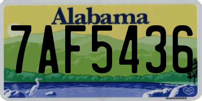 AL license plate 7AF5436