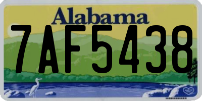 AL license plate 7AF5438