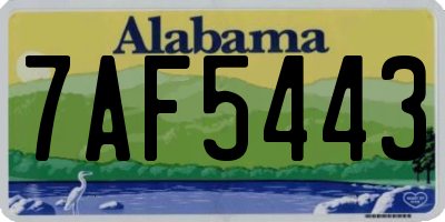 AL license plate 7AF5443