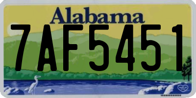 AL license plate 7AF5451
