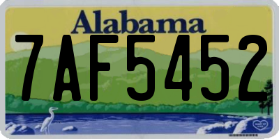 AL license plate 7AF5452