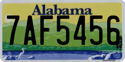 AL license plate 7AF5456