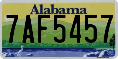 AL license plate 7AF5457