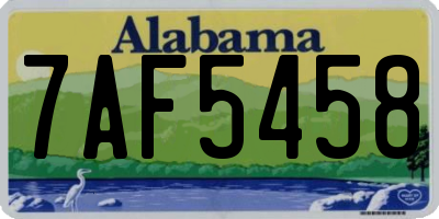 AL license plate 7AF5458