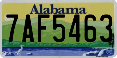 AL license plate 7AF5463