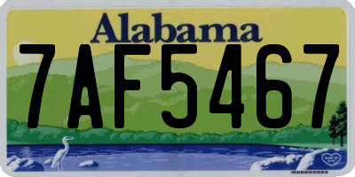 AL license plate 7AF5467