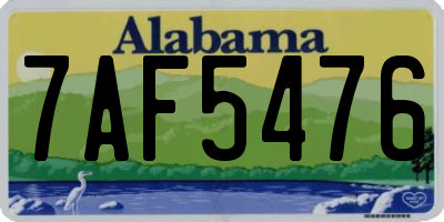 AL license plate 7AF5476