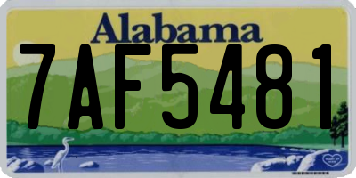 AL license plate 7AF5481