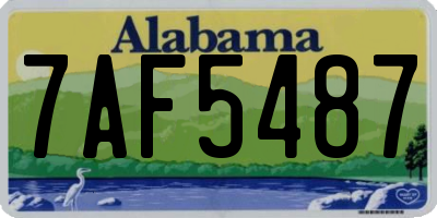 AL license plate 7AF5487