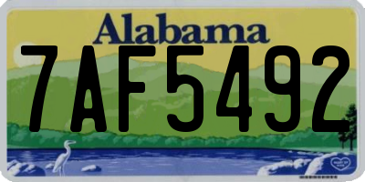 AL license plate 7AF5492