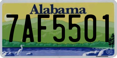 AL license plate 7AF5501