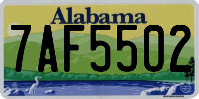 AL license plate 7AF5502
