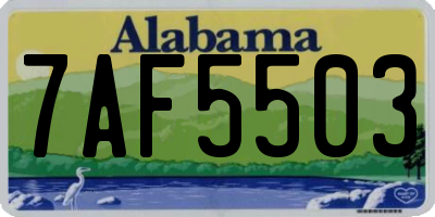 AL license plate 7AF5503