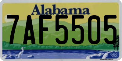 AL license plate 7AF5505