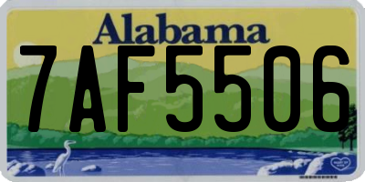 AL license plate 7AF5506