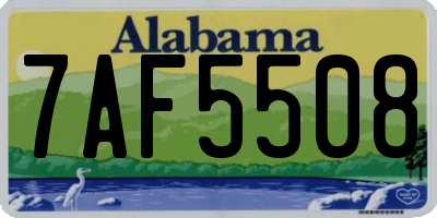 AL license plate 7AF5508