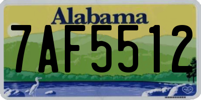 AL license plate 7AF5512
