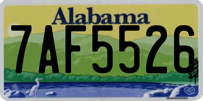 AL license plate 7AF5526