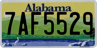 AL license plate 7AF5529