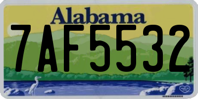 AL license plate 7AF5532