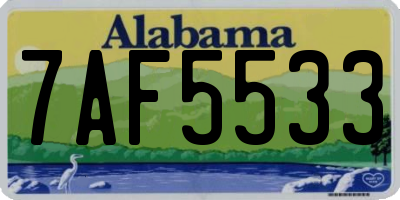 AL license plate 7AF5533