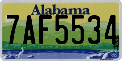 AL license plate 7AF5534