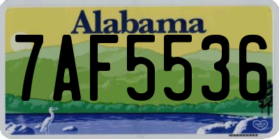 AL license plate 7AF5536