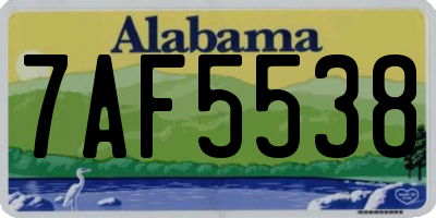 AL license plate 7AF5538