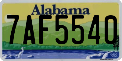 AL license plate 7AF5540