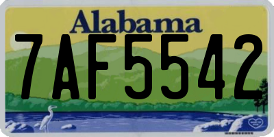 AL license plate 7AF5542