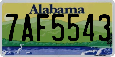 AL license plate 7AF5543