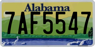 AL license plate 7AF5547