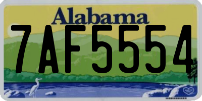 AL license plate 7AF5554