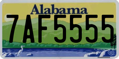 AL license plate 7AF5555