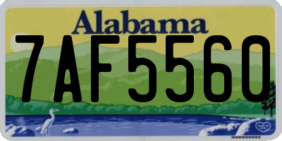 AL license plate 7AF5560