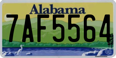 AL license plate 7AF5564