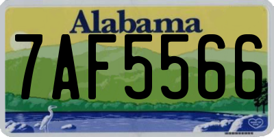 AL license plate 7AF5566