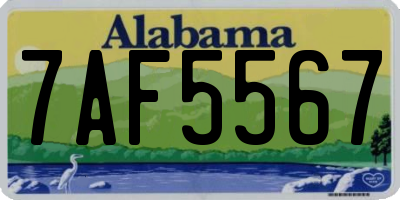 AL license plate 7AF5567