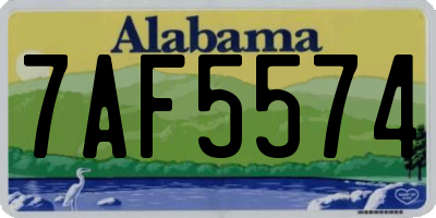 AL license plate 7AF5574