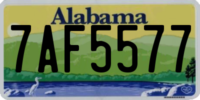 AL license plate 7AF5577