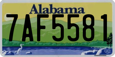 AL license plate 7AF5581