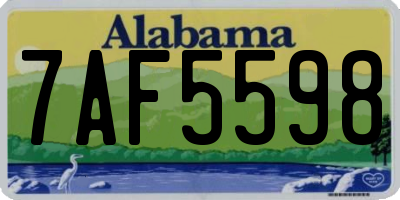 AL license plate 7AF5598