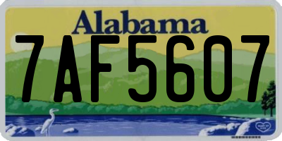 AL license plate 7AF5607