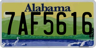 AL license plate 7AF5616