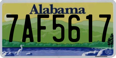 AL license plate 7AF5617