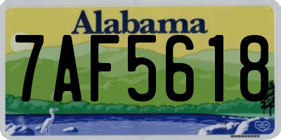 AL license plate 7AF5618